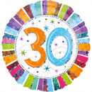 Standard Radiant Birthday 30 foil wrapped balloon